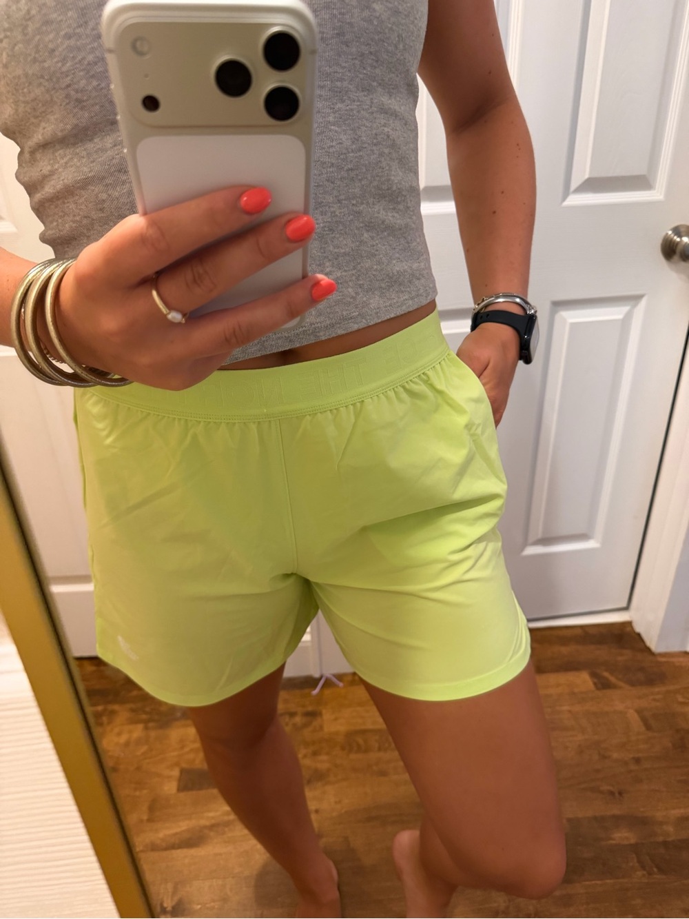 The North Face Women’s Neon Lime Athletic Shorts - Picture 4 of 4